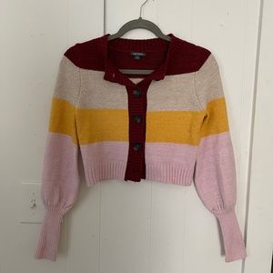 Button-Front Cardigan Multicolor